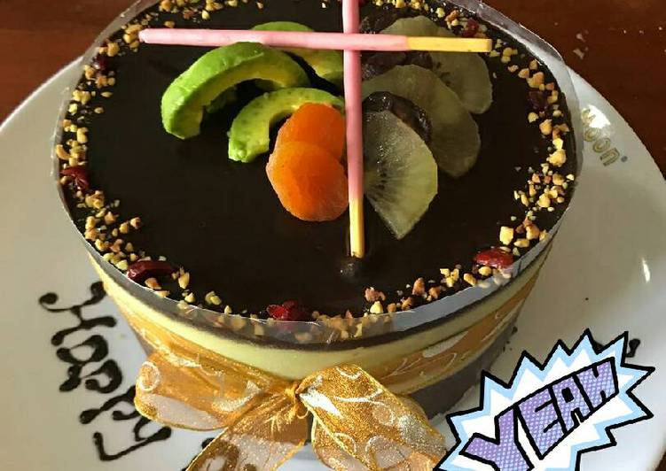 cara membuat Coffee avocado mousse cake