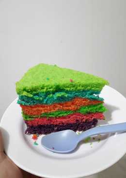 Rainbow cake kukus#BikinRamadanBerkasan