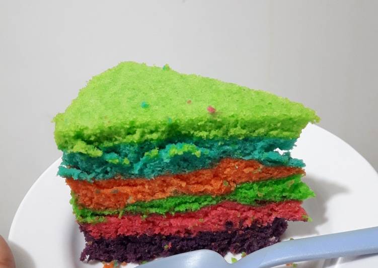 Rainbow cake kukus#BikinRamadanBerkasan