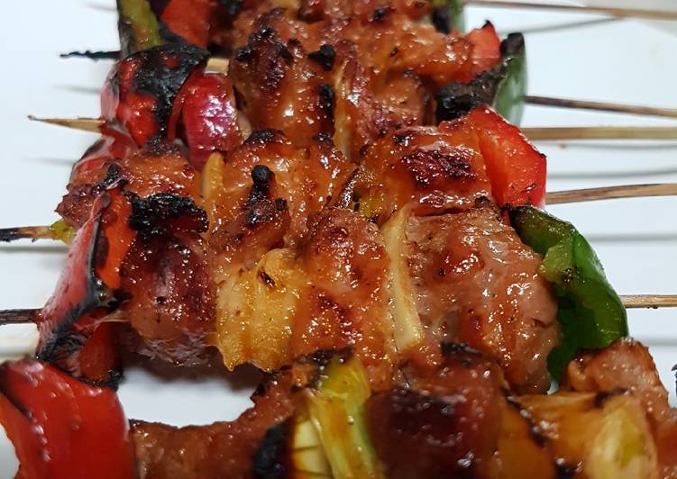 gambar untuk resep makanan Barbeque Grill Beef Skewer with Chef Sauce