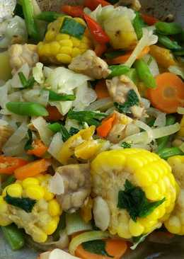 Capcay Sayur + jagung dan tempe