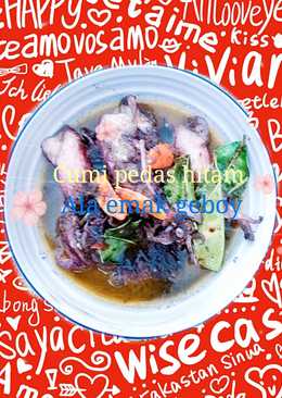 Cumi pedas hitam ala emak geboy