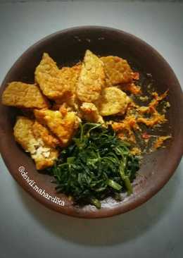 Tempe Penyet Kangkung Rebus Sambal Kencur