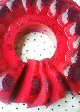 Puding susu buah naga