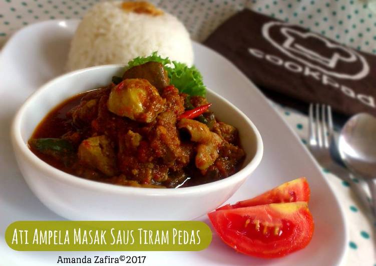 bahan dan cara membuat Ati Ampela Masak Saus Tiram Pedas