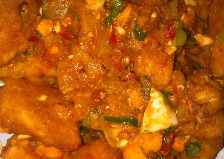 cara membuat Tuna Fillet Saus Telur Asin Balado