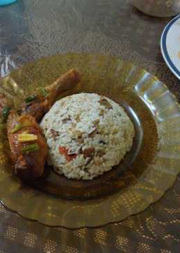 Nasi briyani daging sapi (magic com)