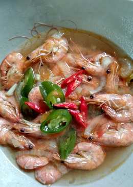 Udang kuah bening (pedas manis asam)