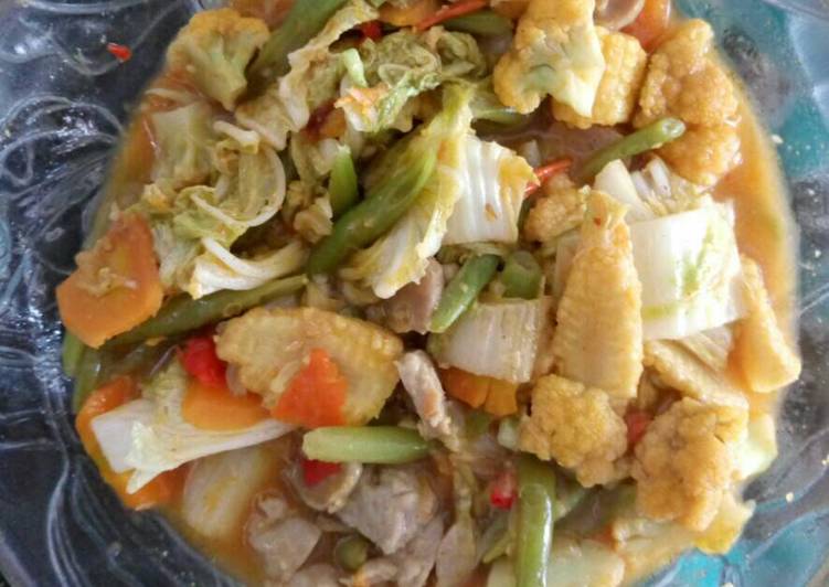 Resep Capcay kuah segerr pedas