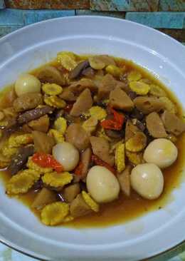 Tumis putren telur puyuh jamur bakso, menu bekal yang gampil ð