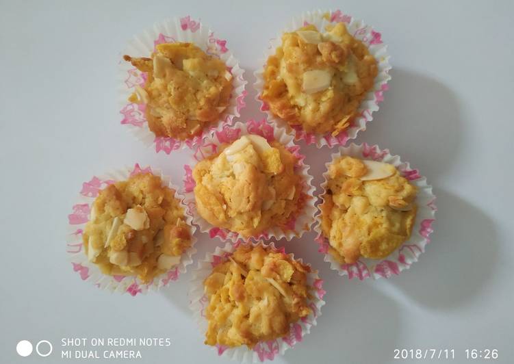 Resep Cheese, Almond, Cornflakes Cookies Mudah Oleh Nia Junaidi