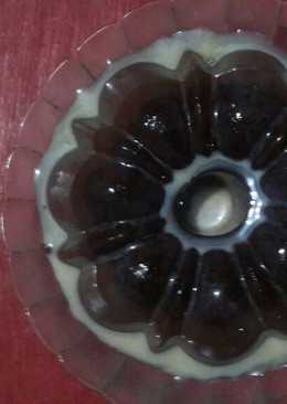 Puding coklat saus susu kental manis