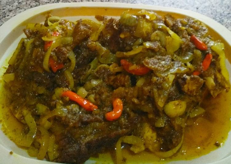 resep masakan Iga pedas bumbu kuning