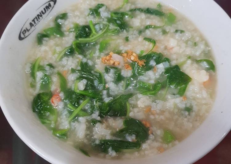 resep masakan Bubur Bayam Udang