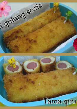 Roti tawar goreng isi sosis