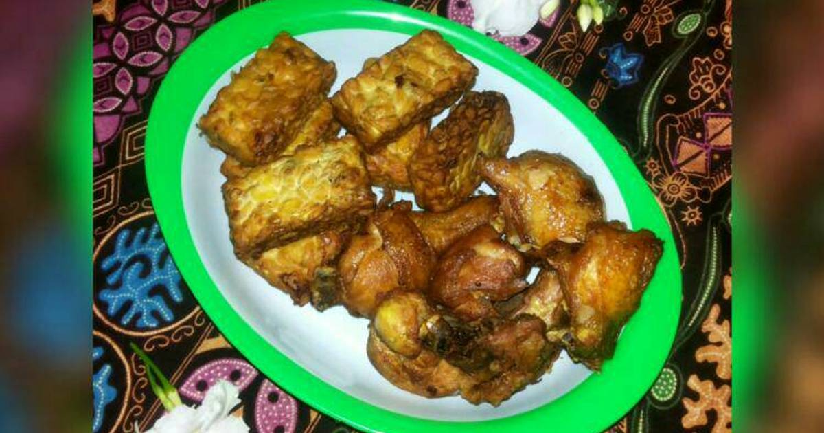 Resep Ayam dan Tempe Goreng bumbu Kuning ala Lina Kuw