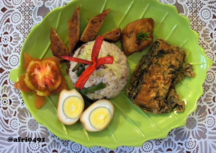 resep makanan Sego Megono Wonosobo Lauk Tempe Kemul dan Baceman