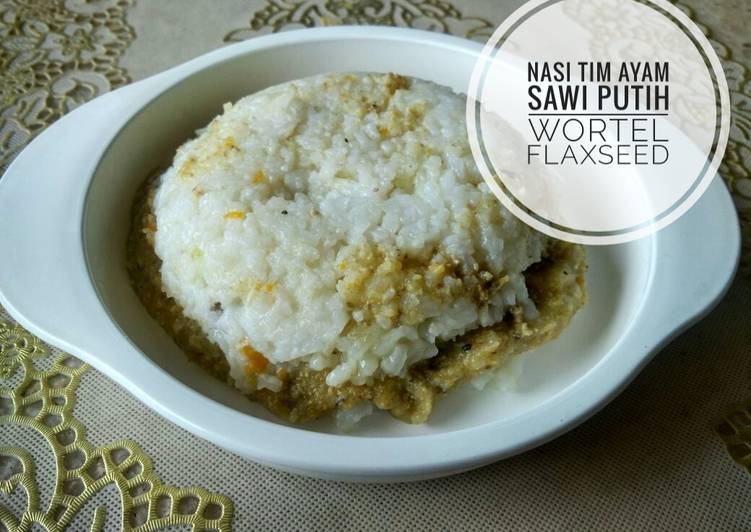 Mpasi 10 bulan Nasi Tim ayam sawi putih