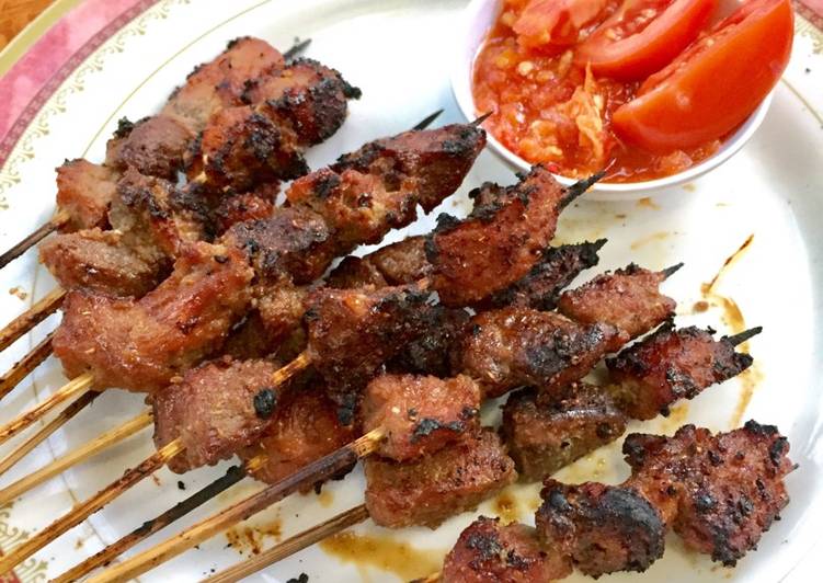 resep Sate Sapi Maranggi sambel tomat segar