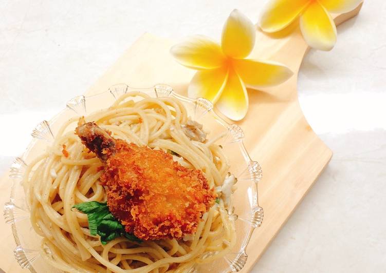 resep masakan Spaghetti saos telur asin