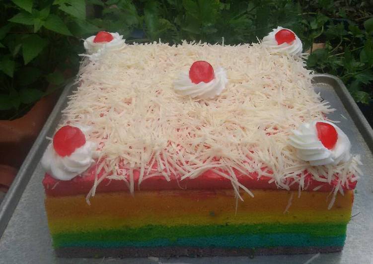 resep makanan Rainbow Cake Kukus