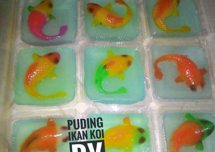 resep lengkap untuk Puding ikan koi