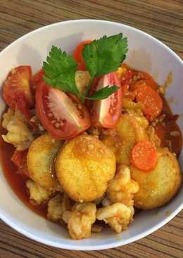 Tofu udang asam manis