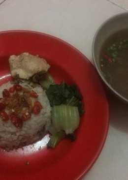 Nasi ayam hainan majiccom ala anak kost