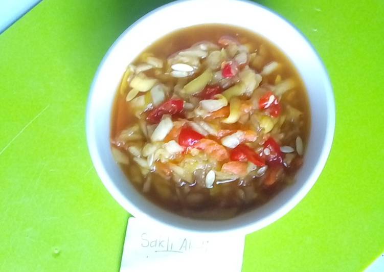 bahan dan cara membuat Rujak serut seger simple