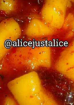 Tteokbokki (kue beras korea) terasi