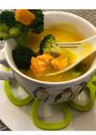 Pumpkin soup with broccoli and shrimp #menusehatanak