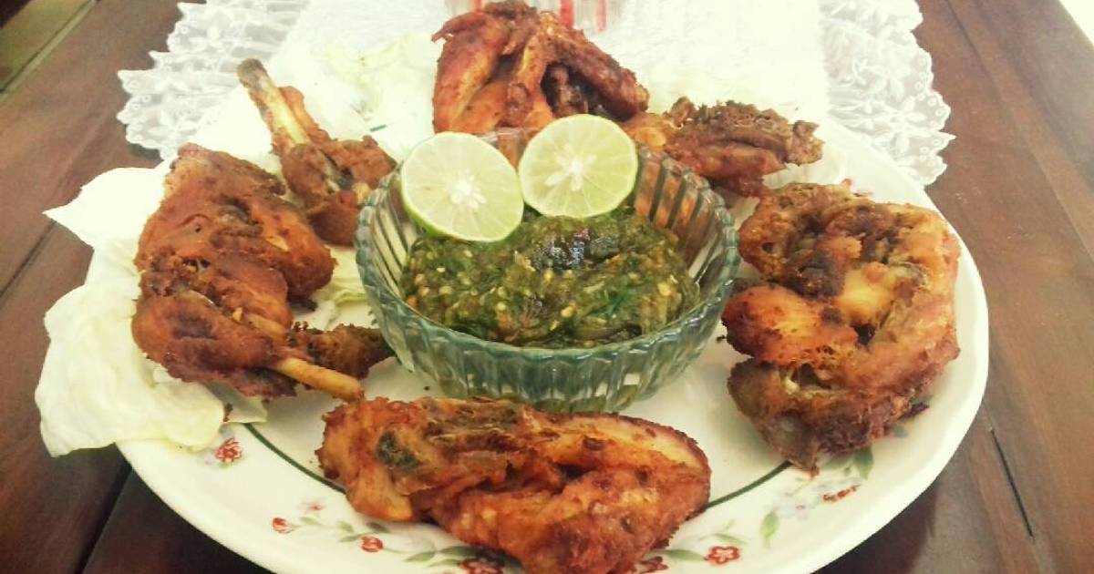  Ayam  penyet sambal  hijau  5 resep  Cookpad