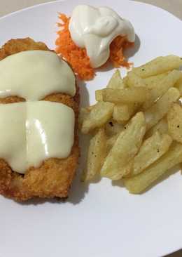 Chicken katsu mozzarella w/ fried potato