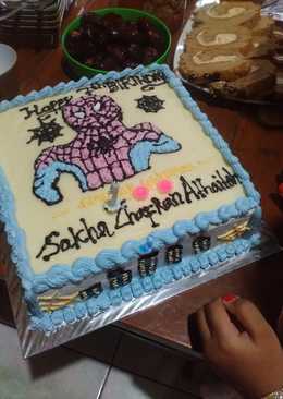 Cake ulang tahun spiderman ala mama aya