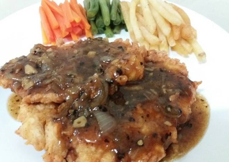 cara membuat Crispy chicken steak