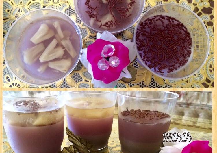 resep masakan Pudding Ubi Ungu Saus Air Nanas dan Ceres