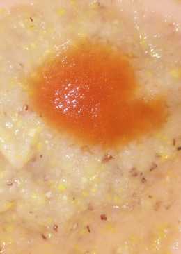 MPASI Bubur Nasi Merah Putih + Jagung + Pasta Tomat + evoo