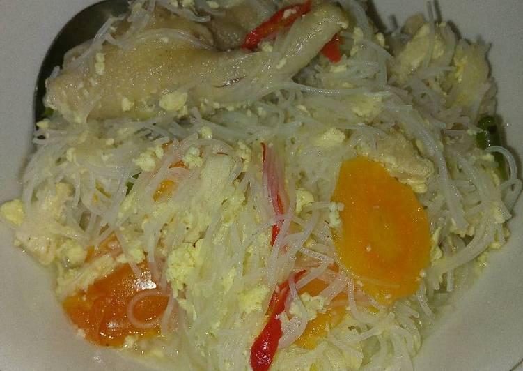 resep lengkap untuk Bihun Kuah Kaldu Ayam