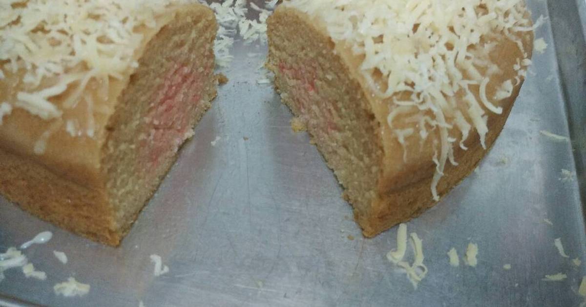Resep strawberry cheese cake eggless