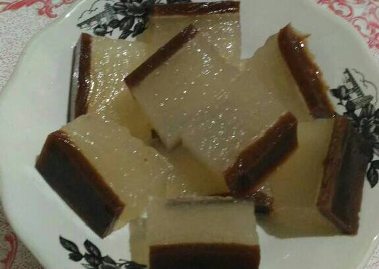 cara membuat Agar lengkeng lapis coklat