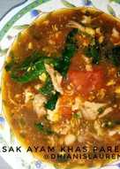 Sop masak ayam kampung khas pare-kediri (sop merah)