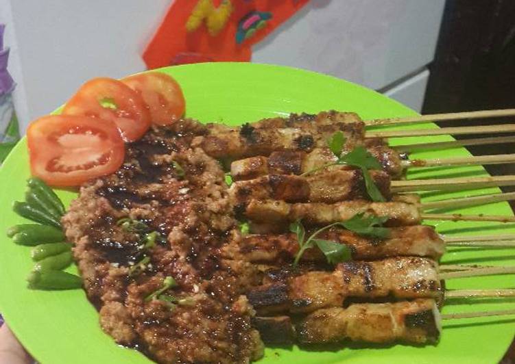 bahan dan cara membuat Sate ikan tuhuk/tenggiri