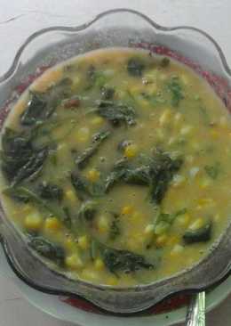 Sop cream jagung sederhana white bayam