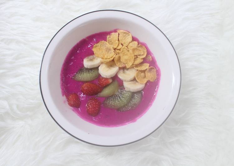 resep makanan Dragon Fruit & Banana Smoothies (Smoothies Buah Naga dan Pisang)