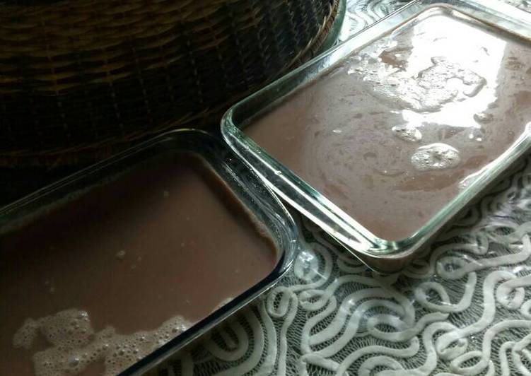 resep lengkap untuk Puding coklat fla putih