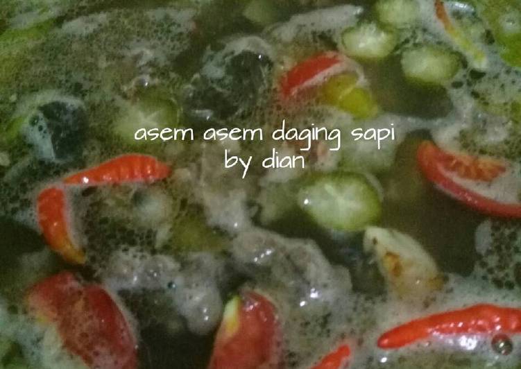 resep masakan Asem asem daging sapi sueger #kitaberbagi