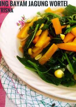 Sayur bening bayam wortel jagung