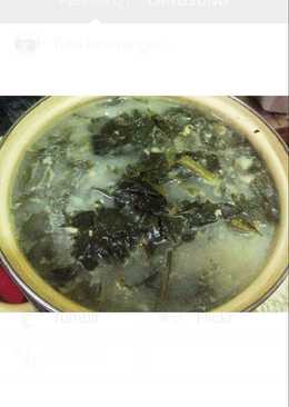 Sayur daun lembayung dengan creamer (sayur bobor)