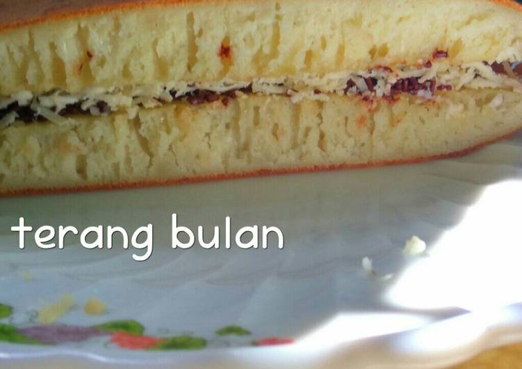 bahan dan cara membuat Terang bulan teflon anti gagal