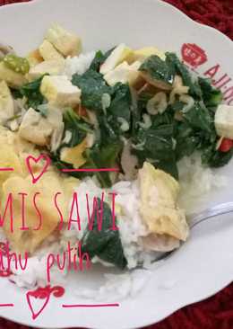 Sayur bening sawi tahu putih (ricecooker)